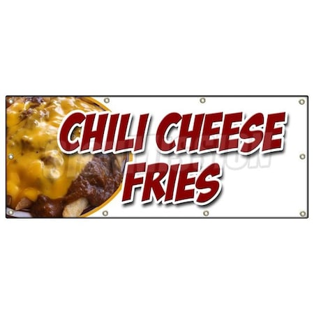 Signmission CHILI CHEESE FRIES BANNER SIGN snack melted mexican food tacos tex mex B-96 Chili Cheese Fries